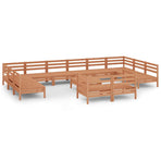 13 Piece Garden Lounge Set Honey Brown Solid Pinewood