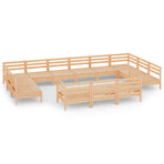 13 Piece Garden Lounge Set Solid Pinewood