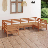 6 Piece Garden Lounge Set Honey Brown Solid Pinewood