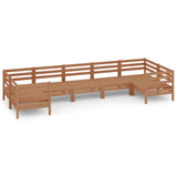 7 Piece Garden Lounge Set Honey Brown Solid Pinewood