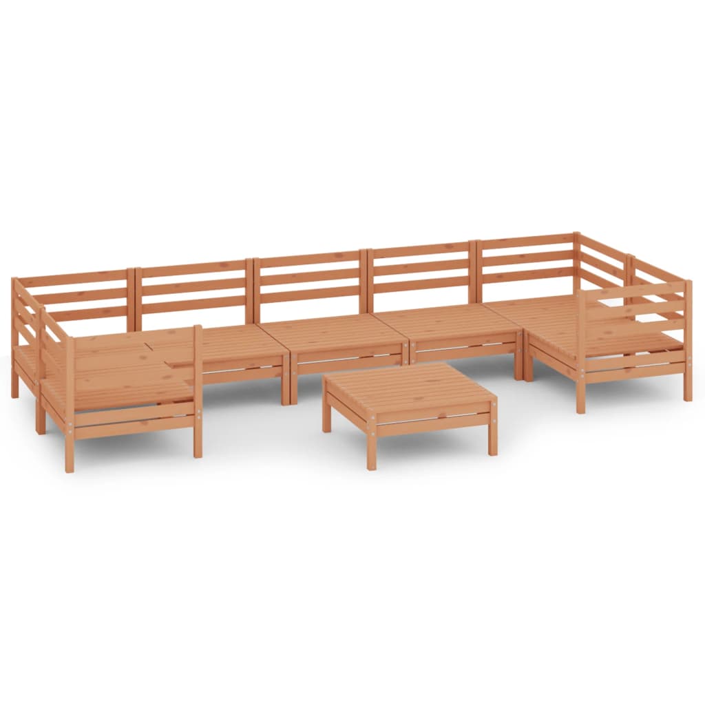 8 Piece Garden Lounge Set Honey Brown Solid Pinewood