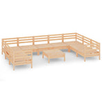 10 Piece Garden Lounge Set Solid Pinewood