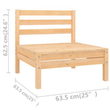 10 Piece Garden Lounge Set Solid Pinewood - 45-Degree Angle