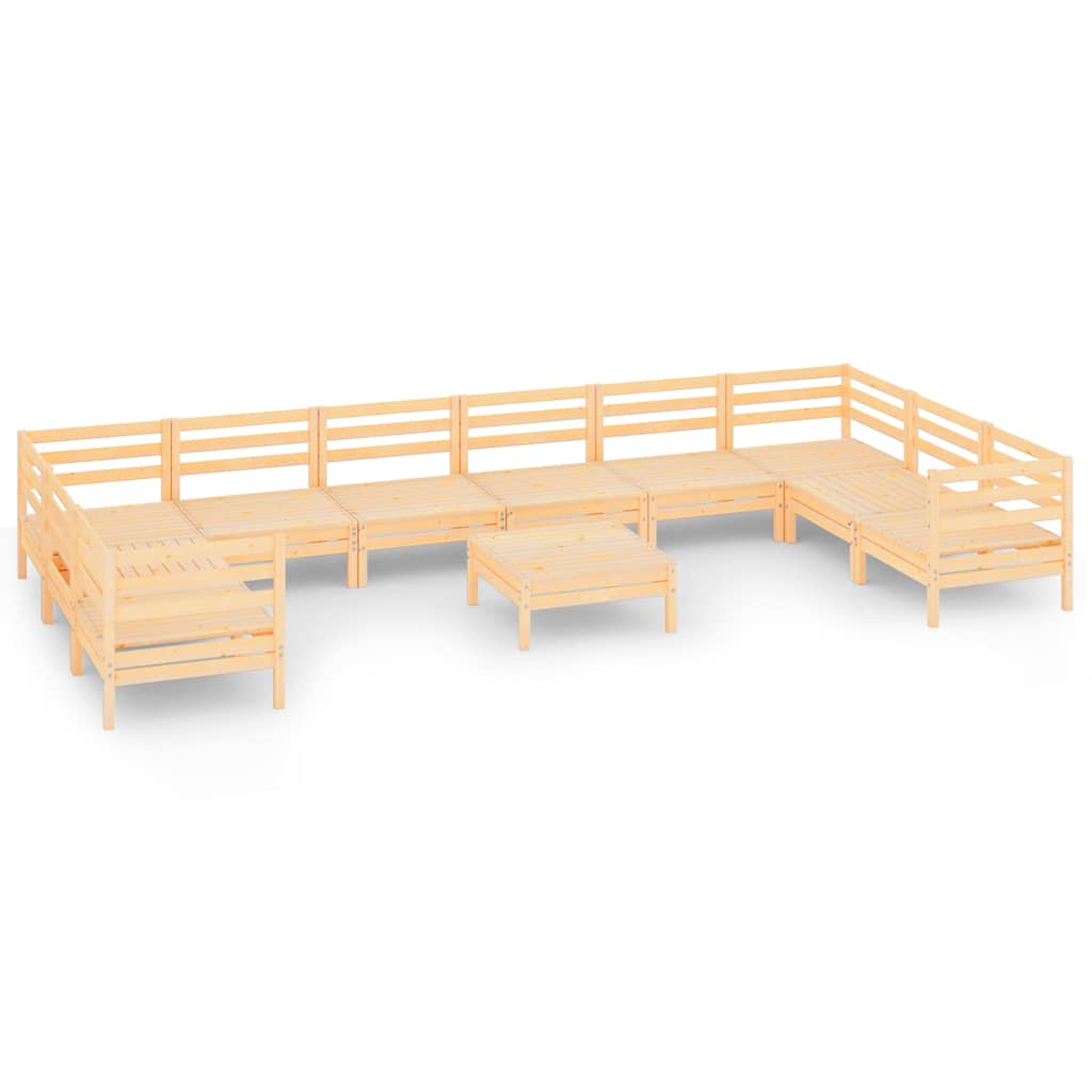 11 Piece Garden Lounge Set Solid Pinewood