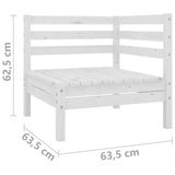 11 Piece Garden Lounge Set White Solid Pinewood