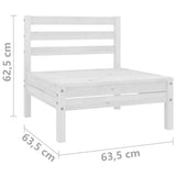 11 Piece Garden Lounge Set White Solid Pinewood