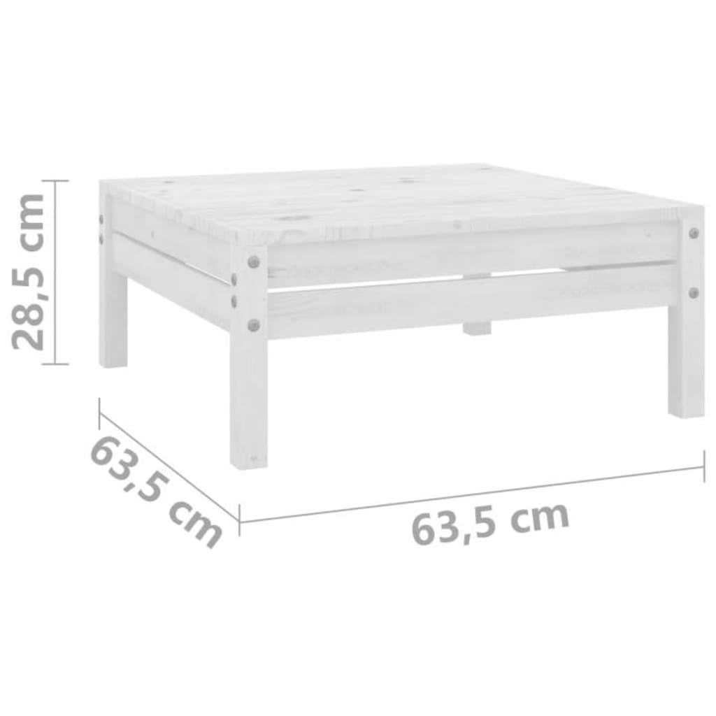 11 Piece Garden Lounge Set White Solid Pinewood
