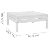 11 Piece Garden Lounge Set White Solid Pinewood