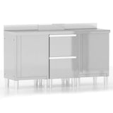 Commercial Kitchen Cabinets 3 pcs Stainless Steel - Front View