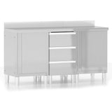 Commercial Kitchen Cabinets 3 pcs Stainless Steel - Front View