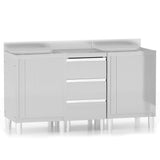 Commercial Kitchen Cabinets 3 pcs Stainless Steel - Front View