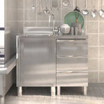 Commercial Kitchen Cabinets 2 pcs Stainless Steel