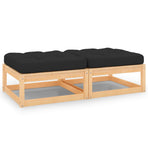 Garden Footstools with Cushions 2 pcs Solid Pinewood