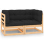 Garden Corner Sofas with Cushions 2 pcs Solid Pinewood