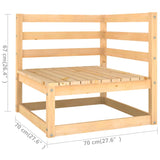 5 Piece Garden Lounge Set with Cushions Solid Pinewood - Low Angle