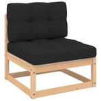 4 Piece Garden Lounge Set with Cushions Solid Wood Pine