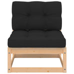 4 Piece Garden Lounge Set with Cushions Solid Wood Pine