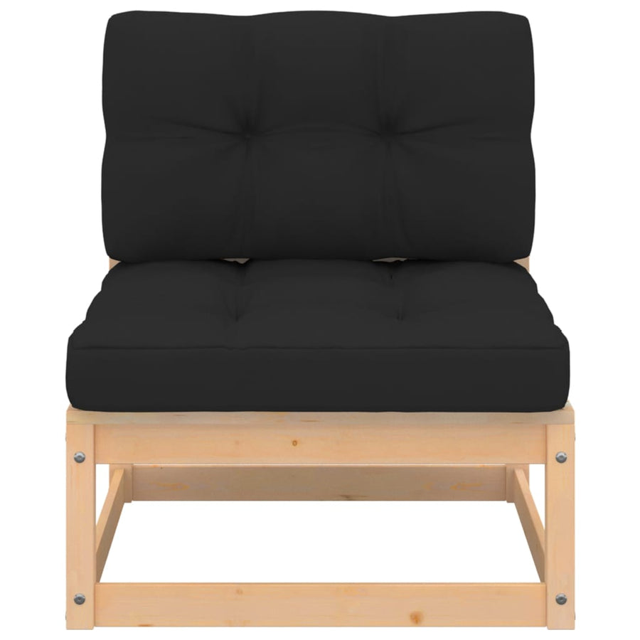 4 Piece Garden Lounge Set with Cushions Solid Wood Pine