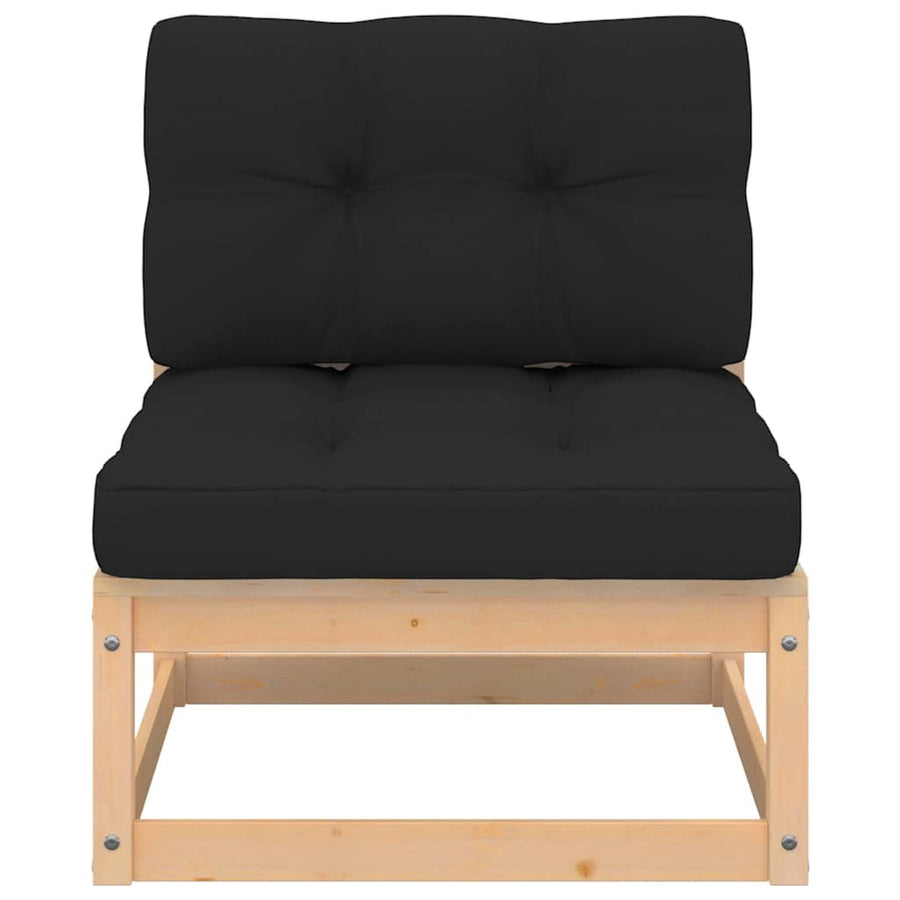 5 Piece Garden Lounge Set with Cushions Solid Pinewood