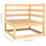 5 Piece Garden Lounge Set with Cushions Solid Pinewood - Low Angle