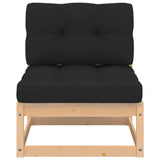 6 Piece Garden Lounge Set with Cushions Solid Pinewood - 45-Degree Angle