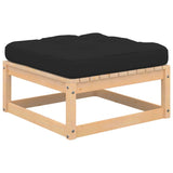 4 Piece Garden Lounge Set with Cushions Solid Pinewood - 45-Degree Angle