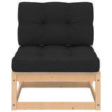 5 Piece Garden Lounge Set with Cushions Solid Pinewood