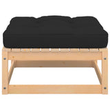 4 Piece Garden Lounge Set with Cushions Solid Pinewood - Close-Up Angle