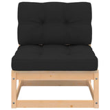 6 Piece Garden Lounge Set with Cushions Solid Pinewood - 45-Degree Angle