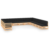 13 Piece Garden Lounge Set with Anthracite Cushions Pinewood