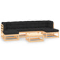 7 Piece Garden Lounge Set with Anthracite Cushions Pinewood