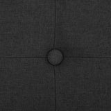 Folding Storage Bench Black Faux Linen