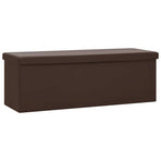 Folding Storage Bench Brown PVC