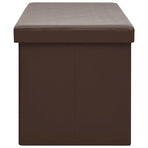 Folding Storage Bench Brown PVC