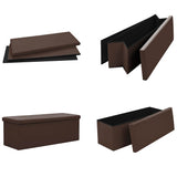 Folding Storage Bench Brown PVC - 45-Degree Angle