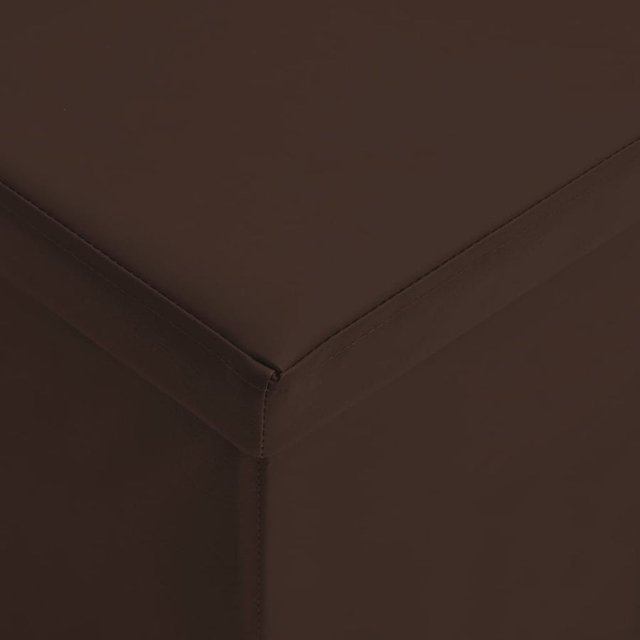 Folding Storage Bench Brown PVC