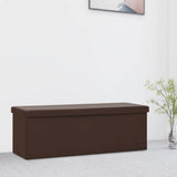 Folding Storage Bench Brown PVC