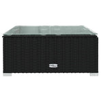 Garden Coffee Table Black 60x60x30 cm Poly Rattan and Glass