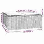 Garden Coffee Table Black 60x60x30 cm Poly Rattan and Glass