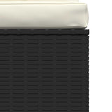 Garden Middle Sofa with Cushions Black Poly Rattan - Rear View