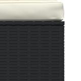 3-Seater Sofa with Cushions Black Poly Rattan - Close-Up Angle