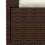 2-Seater Sofa with Cushions Brown Poly Rattan