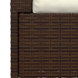 2-Seater Sofa with Cushions Brown Poly Rattan - Low Angle