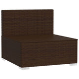 3-Seater Sofa with Cushions Brown Poly Rattan - Top-Down View