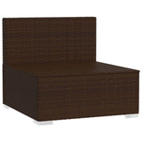 4-Seater Sofa with Cushions Brown Poly Rattan - Top-Down View