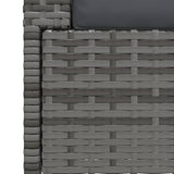 2-Seater Sofa with Cushions Grey Poly Rattan