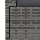 2-Seater Sofa with Cushions Grey Poly Rattan - Low Angle