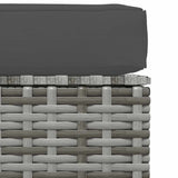 Garden Footrest with Cushion Grey 70x70x30 cm Poly Rattan - Top-Down View