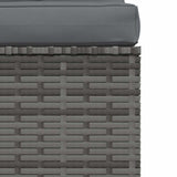 Garden Middle Sofa with Cushions Grey Poly Rattan - Rear View