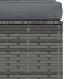 3-Seater Sofa with Cushions Grey Poly Rattan - Close-Up Angle
